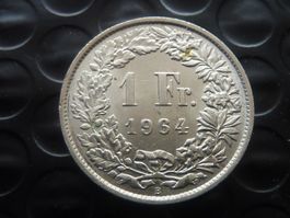 1 Fr. 1964  Unz. / Stgl.  -  Ungereinigt  -