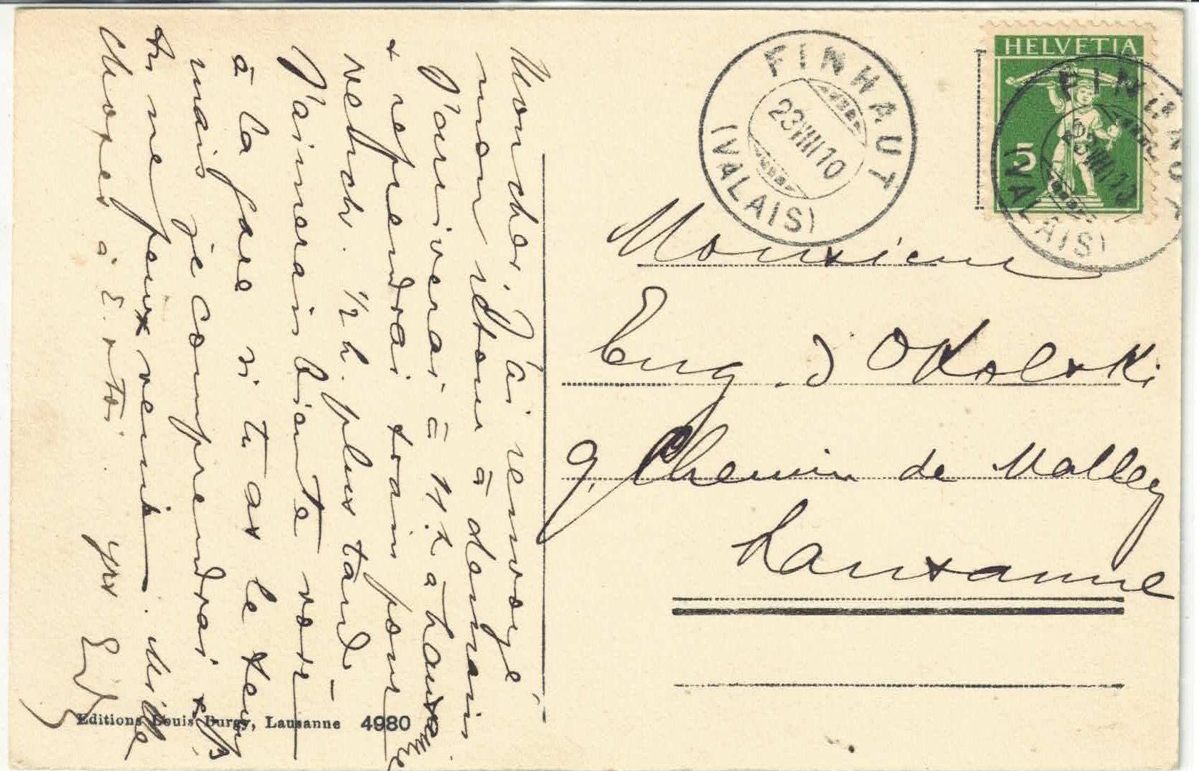 Cartoline postali: Col de Balme - Hotel Suisse – Usato da Ettingen venduto da Kartenplanet 1