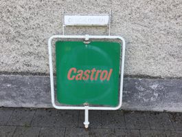 Gebrauchte Werbetafel Castrol mit Geschlossen Schild Metall