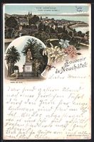 Litho Neuchatel, Statue David de Pury, P