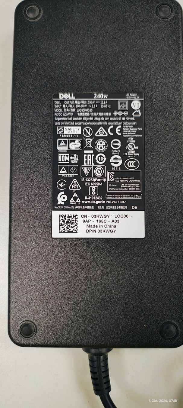 Dell Chargeur: Dell AC Adapter, 240W, 19.5V, 3 – D'occasion à Bülach par Surbetone 4