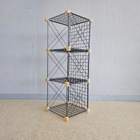 Vintage Drahtgitter Steckregal Metall Regal, Design Shelf