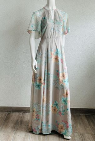 ASOS Maxi Dress Floral Grey Size 40 UK 12 