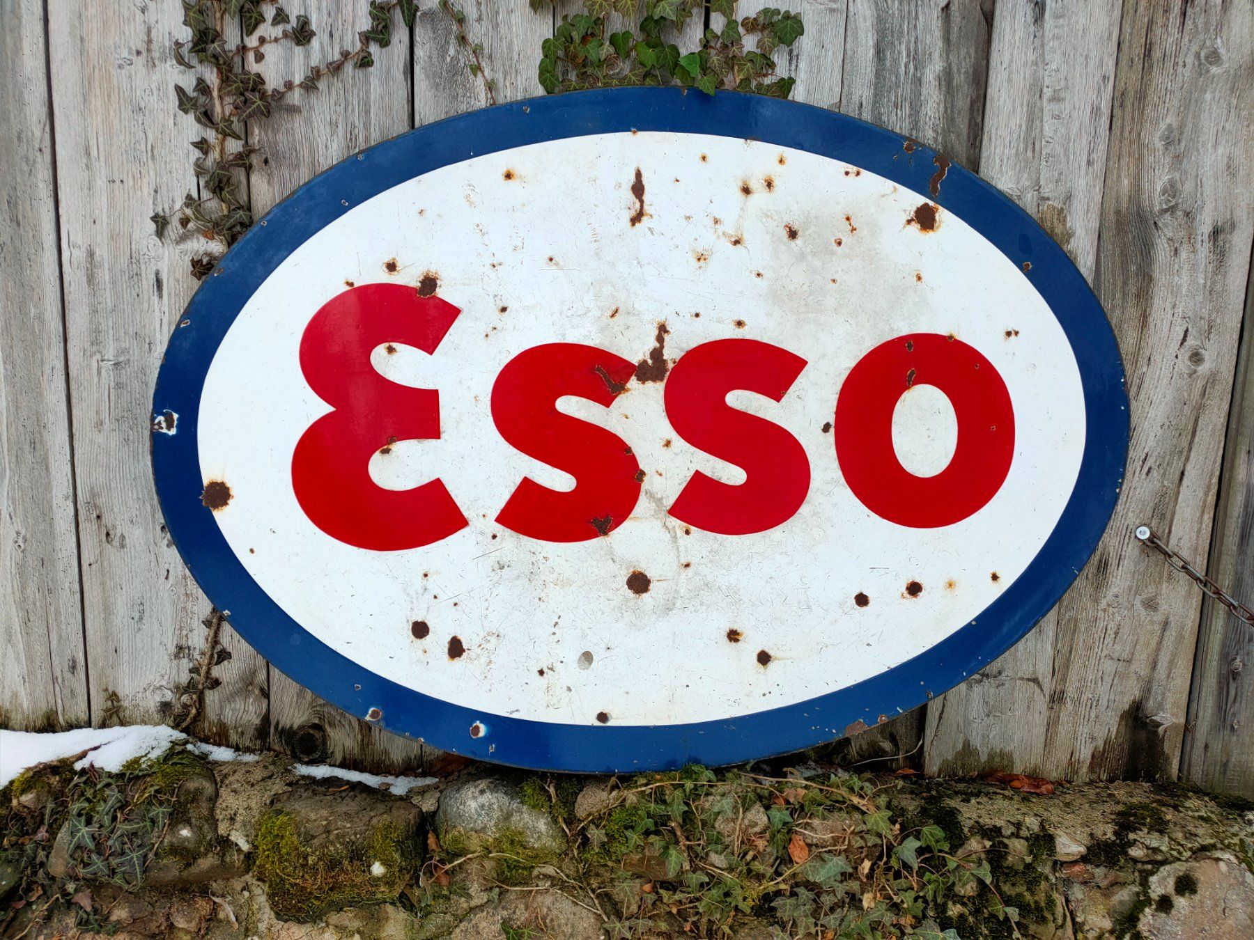 Insegne: Plaque émaillée esso – Usato da Bretonnières venduto da Minigab