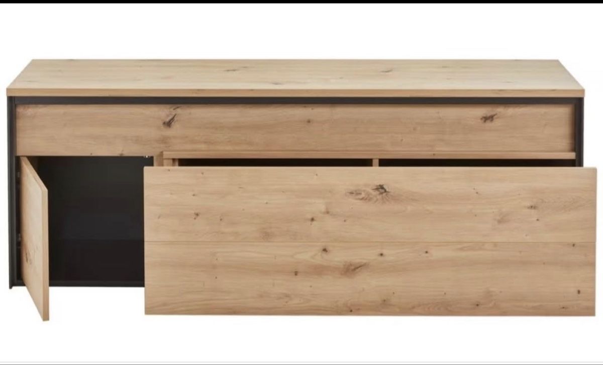 Conforama Mobili TV: TV-Element Wohnzimmer Schwarz Eiche Artisan 155x55x41 cm – Nuovo (secondo la descrizione) da Zürich venduto da ant_7ykk 1