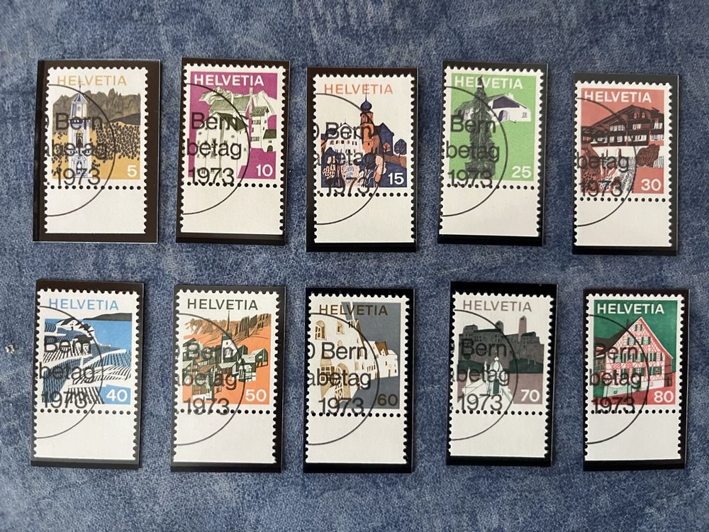 Tutti i francobolli: Timbres suisse série courante année 1973 – Usato da Châtel-St-Denis venduto da Vaillant1