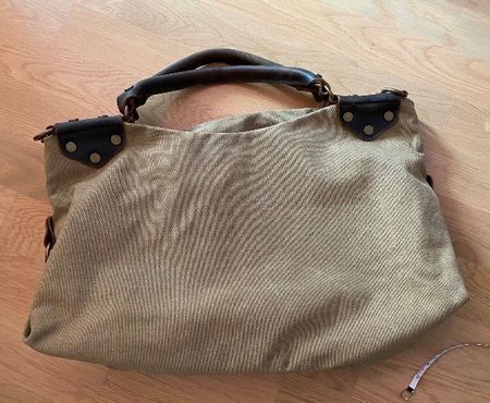 Tasche - Shopper - Vintage Look - Leder und Canvas