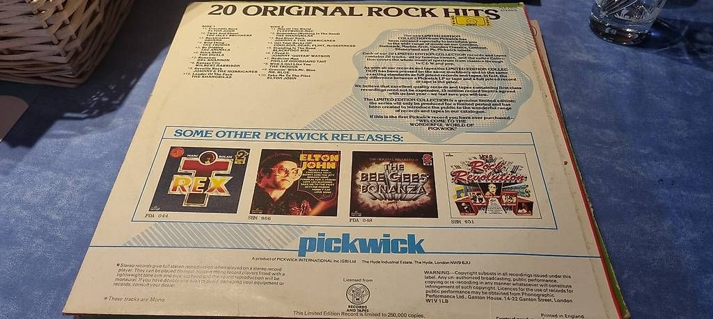 Dischi in vinile: 20 Original Rock Hits  Limited Edition LP Vinyl – Usato da St. Gallen venduto da chr_72ml 1