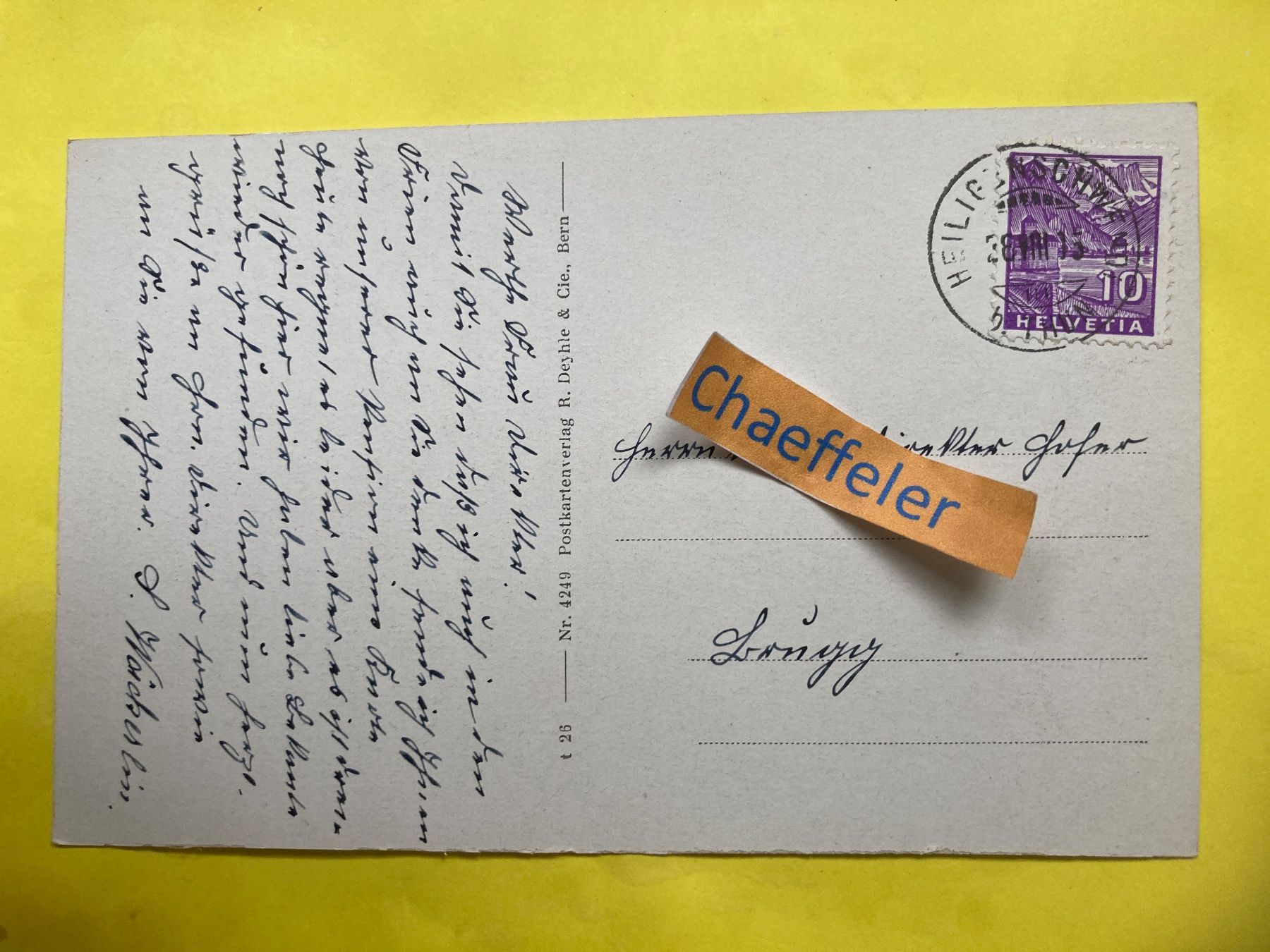 Cartoline postali: 1935 Pension Waldheim, Haltenegg – Usato da Zürich venduto da Chaeffeler 1