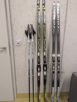 Langlaufski Set (2Skier,Schuhe&Stöcke)/Gr.160-170cm, 40-60kg