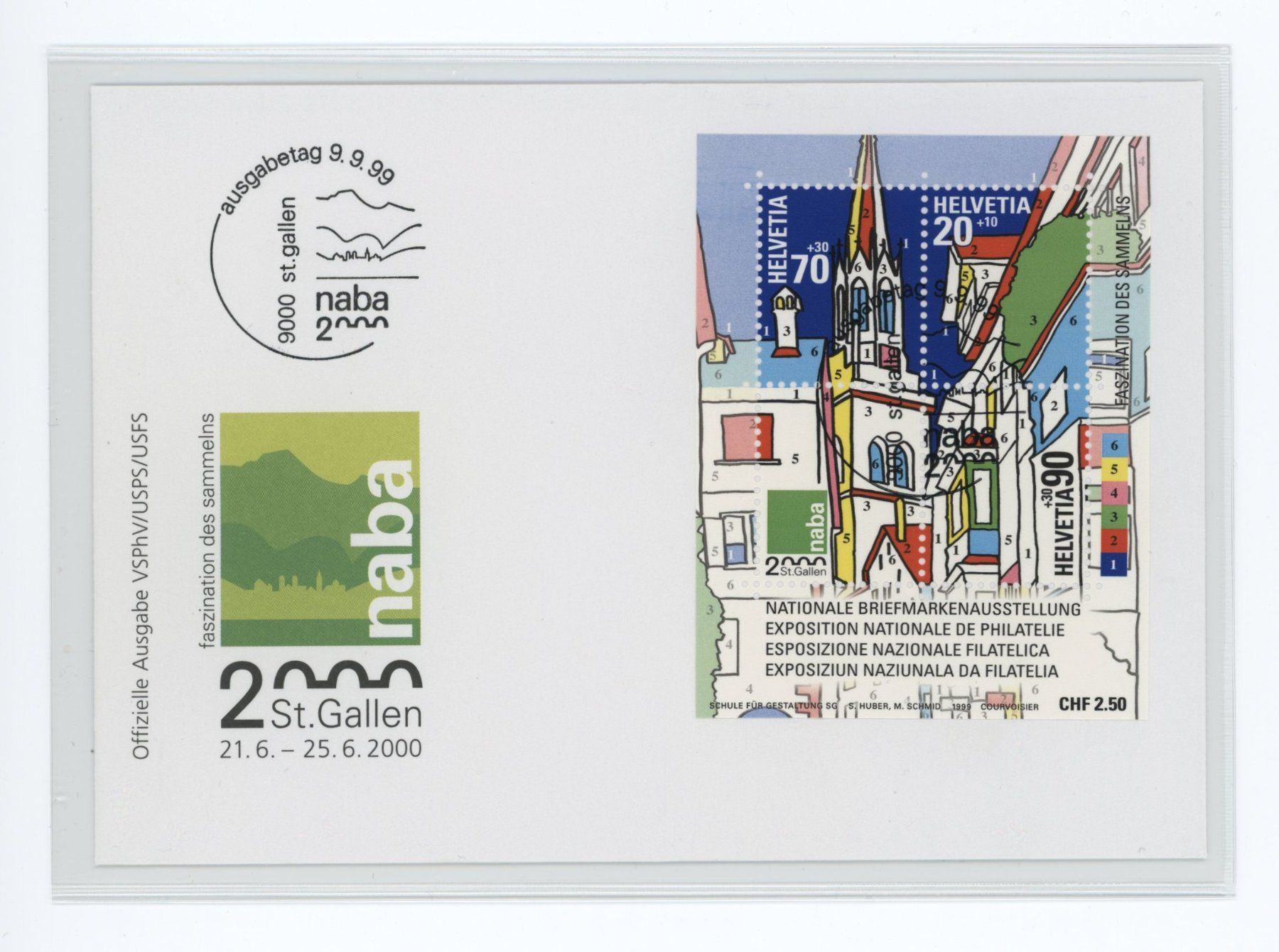 Tutti i francobolli: NABA St.Gallen 2000 3 FDCs C6-Format (klein) – Usato da Utzigen venduto da sprint.007 3