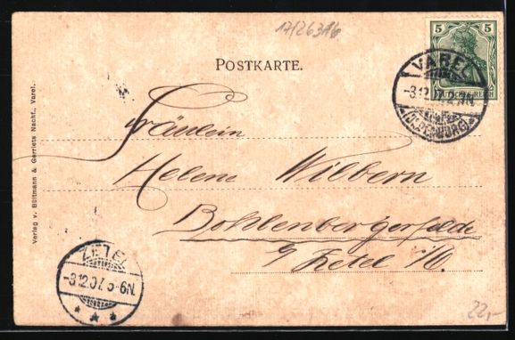 Ansichtskarten: Grusskarten-AK Varel, Kaffeehaus mit Pav – Gebraucht aus Berlin von bartko-reher 1