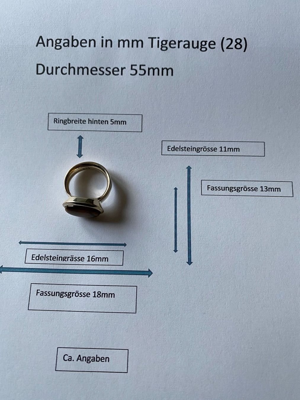 Ringe: Ring Silber/Tigerauge, Durch.55mm (28) – Neu (gemäss Beschreibung) aus Muri b. Bern von Silberqualle 3