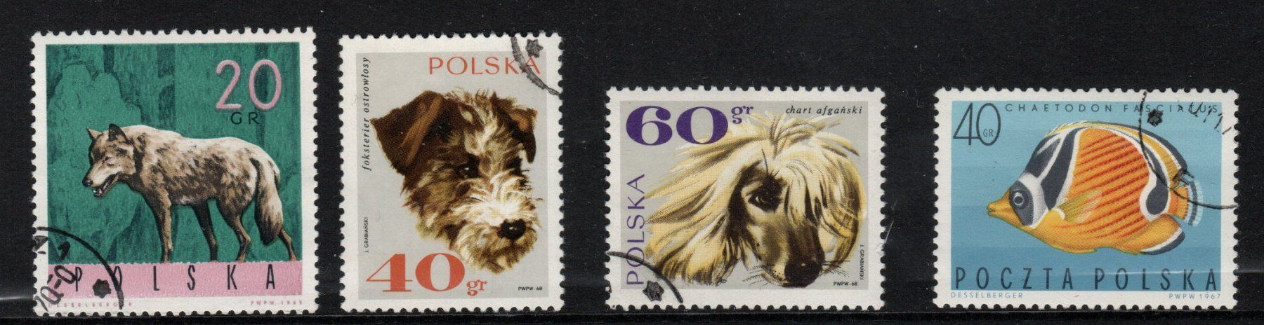 Tutti i francobolli: 4 Timbres Pologne - Animaux-  1967 Obl. – Usato da Blonay venduto da Leglaude_01