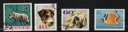 4 Timbres Pologne - Animaux-  1967 Obl.
