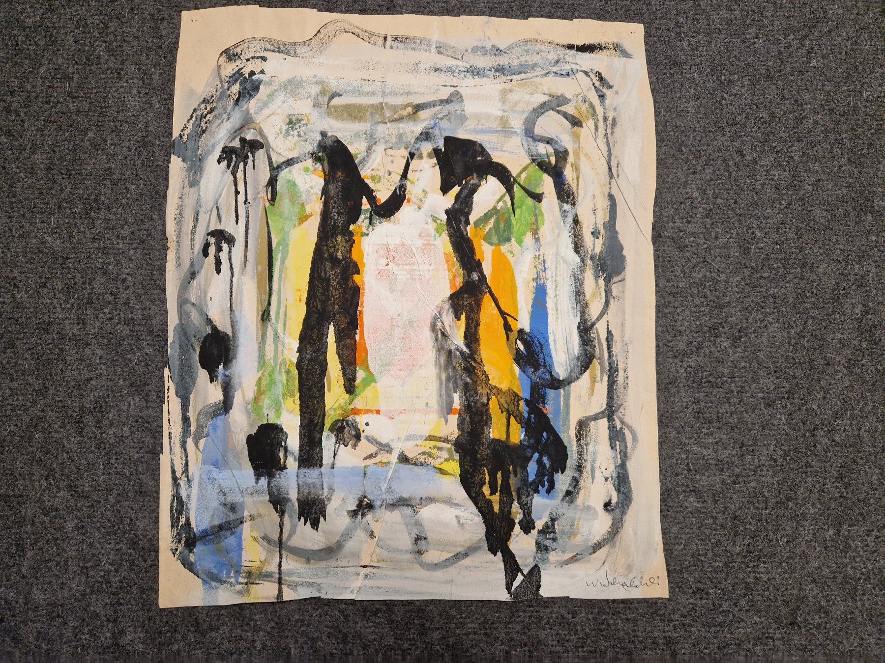 Dipinti: modernes Aquarell signiert ? W.S.. – Usato da Seedorf BE venduto da Stibutz