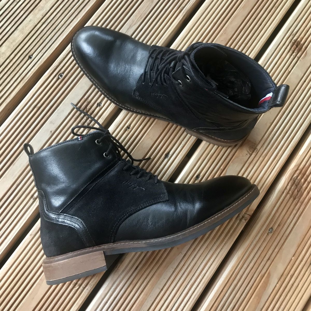 Tommy Hilfiger Scarpe da uomo: Tommy Hilfiger Leder-Schnürboots – Nuovo (secondo la descrizione) da Lütisburg venduto da mahee 1