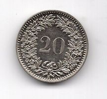 (1133) Schweiz, 20 Rappen 1884, Super, stgl