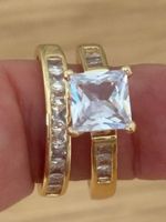 Luxus Elegante Gr.19/9 Duo Ring Memoire Farbe : Gold