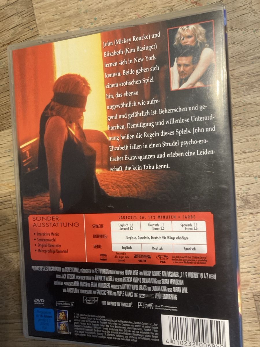 Alle DVDs: 9 1/2 Wochen dvd – Gebraucht aus Seengen von Predator86 1
