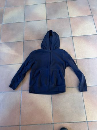 Sweat à capuche zippé bleu marine, taille M, parfait pour l'