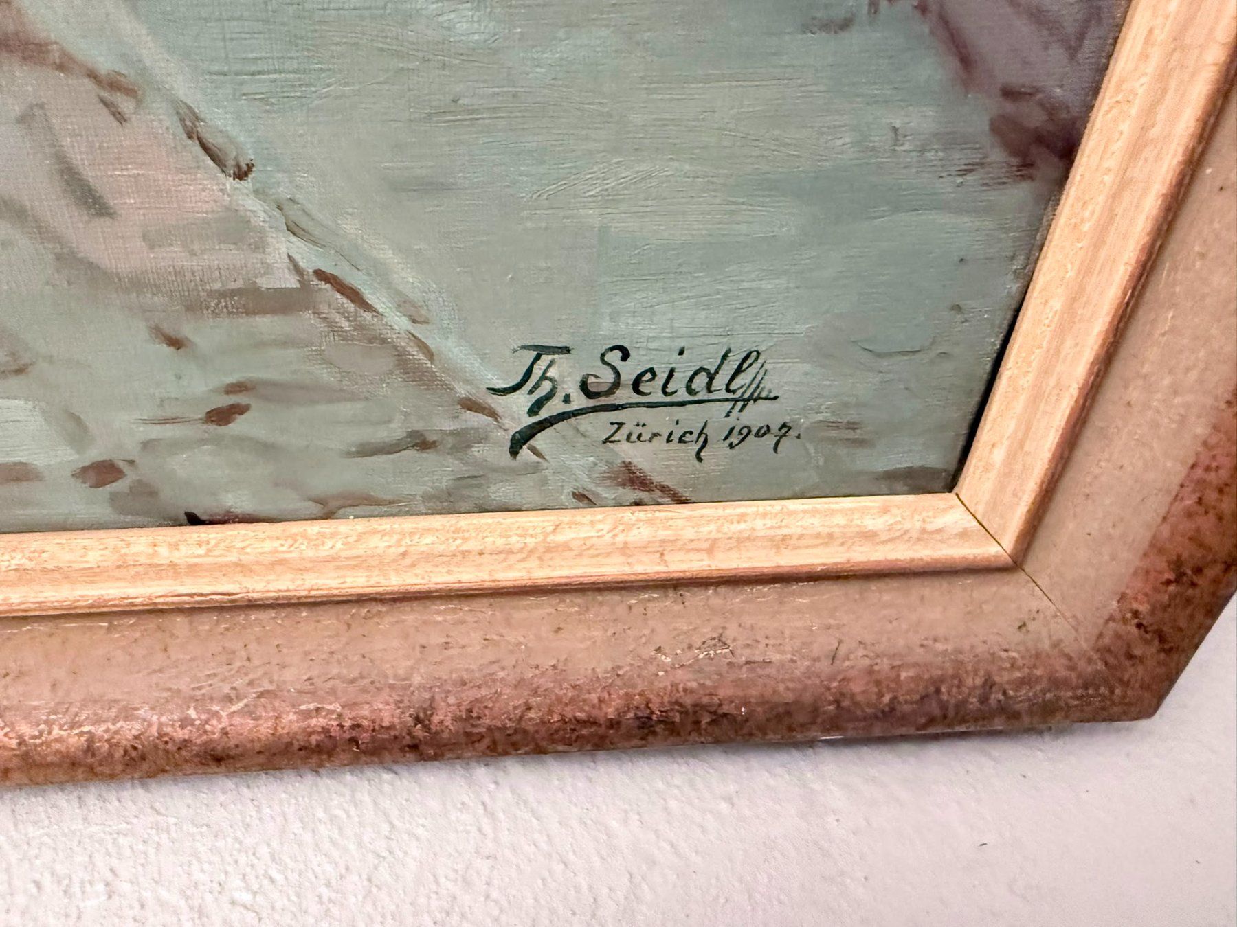 Tableaux: altes Ölgemälde Th. Seidl 1907 – D'occasion à Auslikon par Ba711q