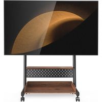 FITUEYES TV-Ständer auf Rollen für 40–85 Zoll – Holzoptik
