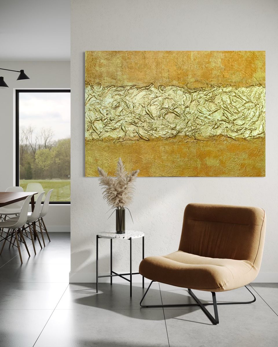 Gemälde: „Gold Reflections"#19 – Neu und originalverpackt aus Uznach von Spillmannkunst43