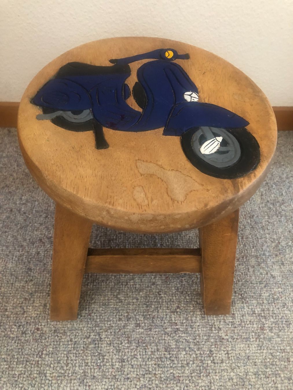 Sgabelli: Kinderhocker Handbemalt mit einer blauen Vespa – Usato da Bassersdorf venduto da sammelfloh