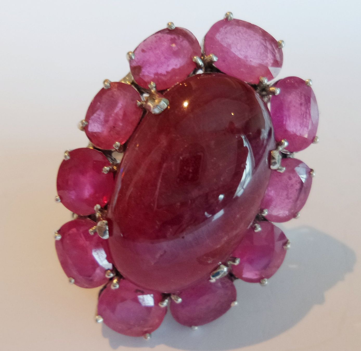 Anelli: Ring mit Rubinen und grossem Rhodochrosit Edelstein – Nuovo (secondo la descrizione) da Zürich venduto da ben_mn5h 7