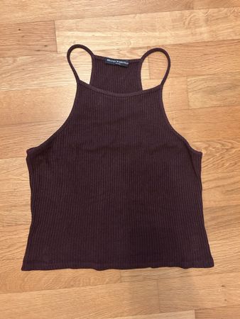Damen Top Brandy Melville gerippt weinrot One Size neuwertig