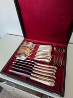 Besteckkasten mit Silberbesteck 24-teilig  antik