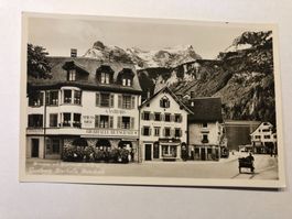 Ansichtskarte Brunnen Gasthaus Bierhalle Betschart alt