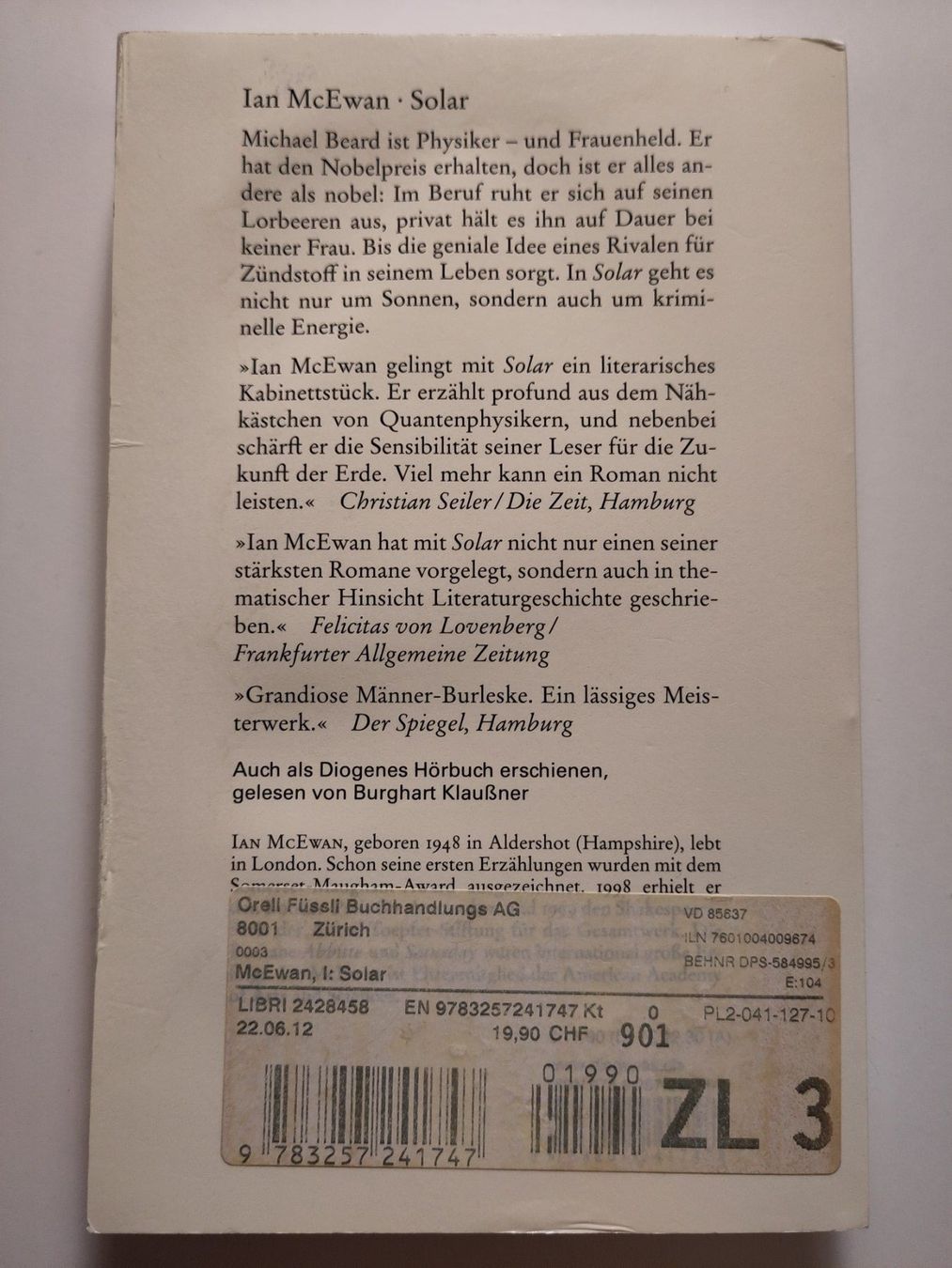 Libri: Solar - Ian McEwan – Usato da Bülach venduto da Tiefschlaflos 1