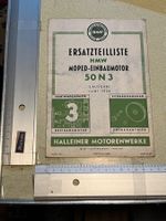 buch, heft; HMW ersatzteilliste einbaumotor 50N 3 , 1958
