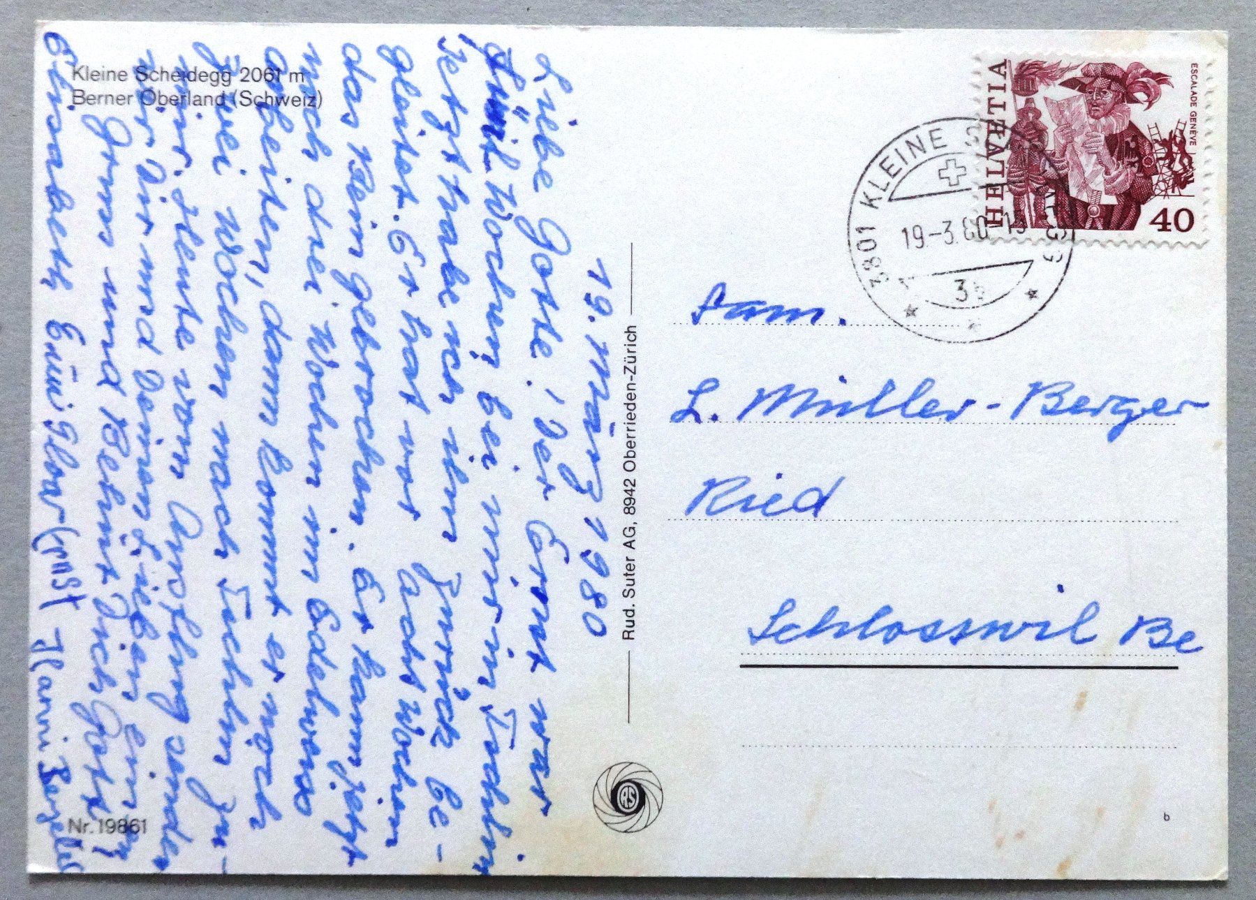 Cartoline postali: Kleine Scheidegg, 2061 m, B.O. – Difettoso da Fétigny venduto da Billy2miny 1