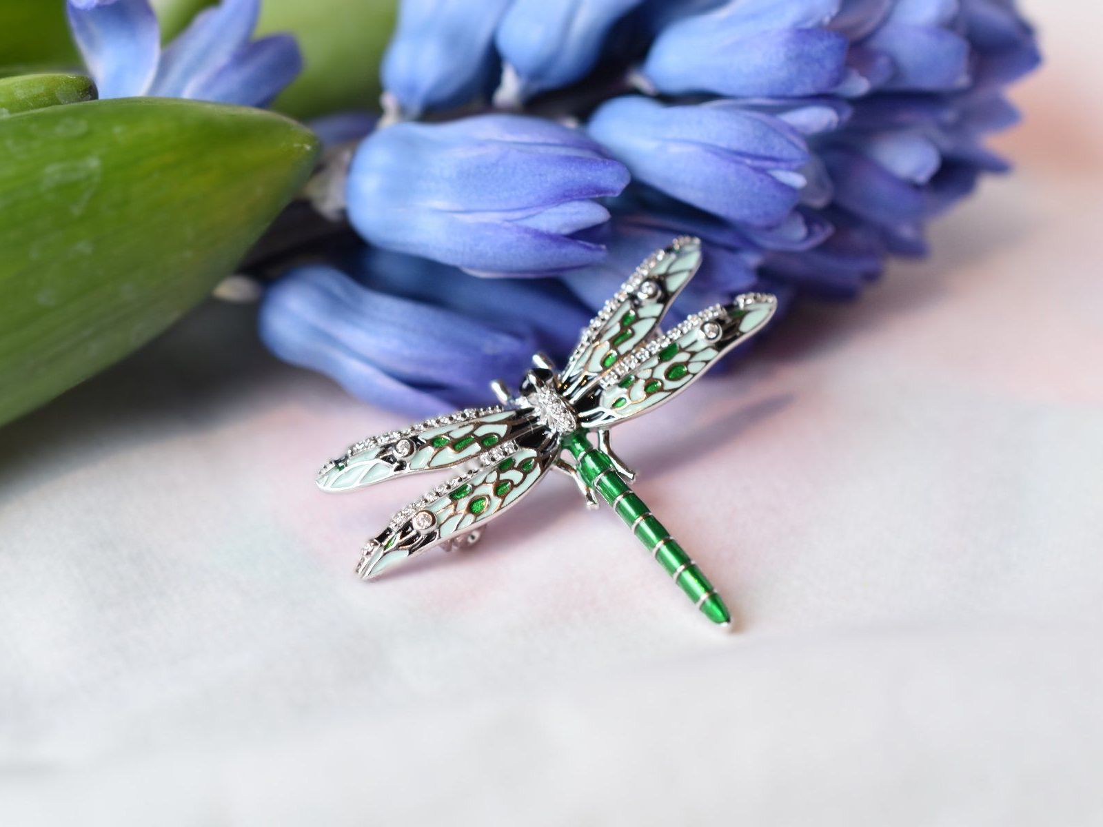 Spille & Fermagli: Damen Brosche aus Sterling Silber, "Libelle" – Nuovo e nell'imballaggio originale da Laufen venduto da flowerfan 1