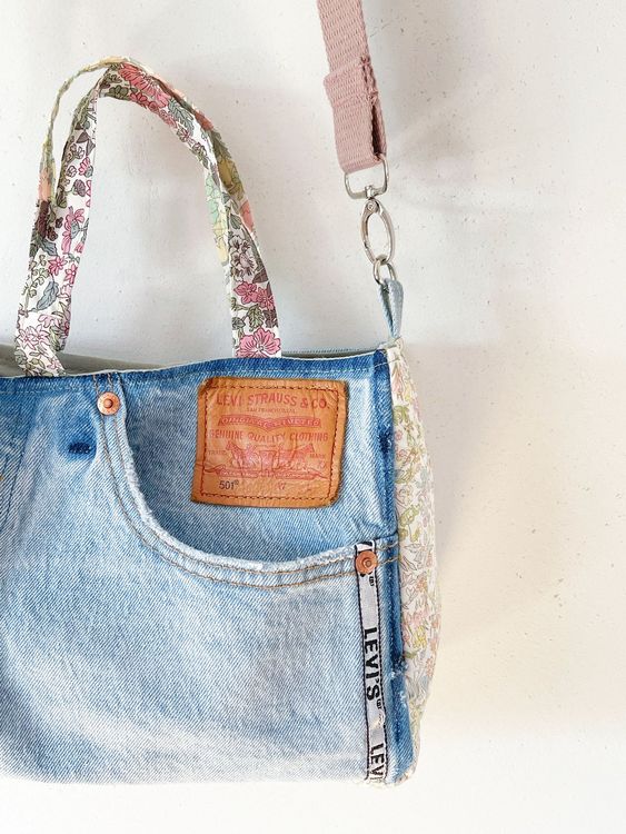 Upcycelte Levi's Jeans Tasche Recycled Jeans bag Liberty (Neuf