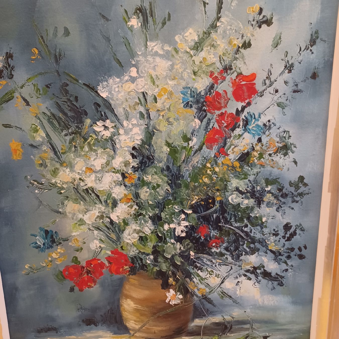 Foto & Immagini: Wandbild , Ölbild mit Rahmen , Blumenmotiv – Usato da Waldkirch venduto da Fantasia-101 2