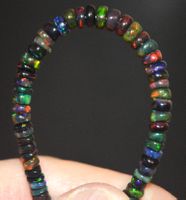 Armband L-7098 – Äthiopische Schwarze Opal Rondellen 3 bis 5