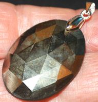 Anhänger L-8066 – Pyrit facettiert Cabochon 30x22mm