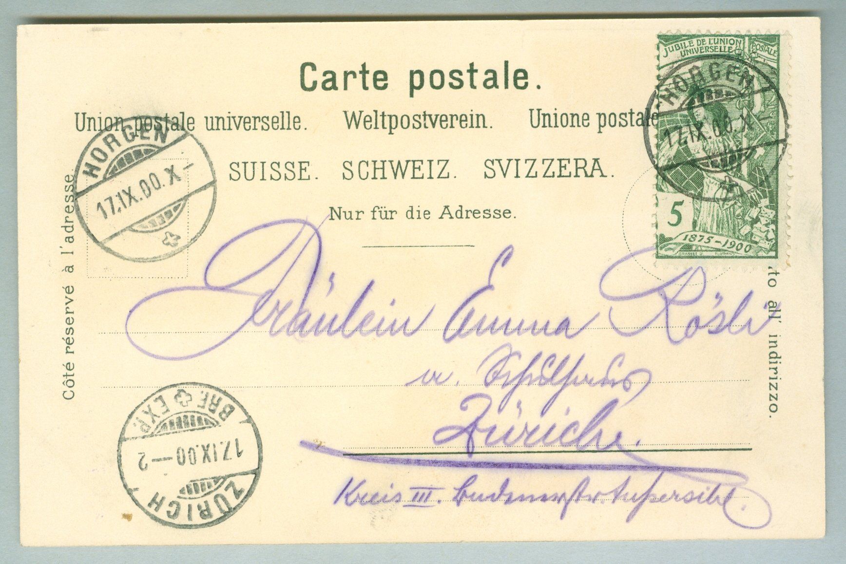 Ansichtskarten: 1900 Schwheiz AK Kt ZH – Gebraucht aus Zürich von yago-rot 1