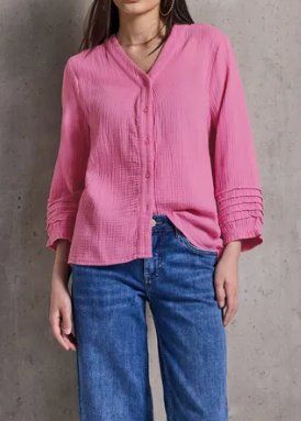 Street One Musselin Tunika Bluse XXL Baumwolle 46 Pink Rose