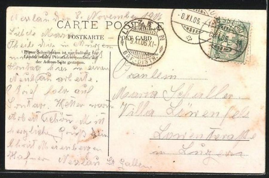 Cartoline postali: Nesslau, gelaufen 1906 – Usato da Frauenfeld venduto da POML 1