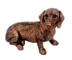 Hundefigur Kunst Skulptur Figur Hund Bronze Tierfigur Hündin