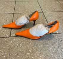 Damenschuhe orange Leder Grösse 38 guter Zustand