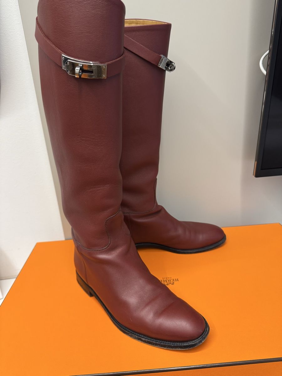 Hermès Scarpe da donna: Stivali Hermès cavallerizza Jumping bordeaux – Usato da Lugano venduto da Omre1 1