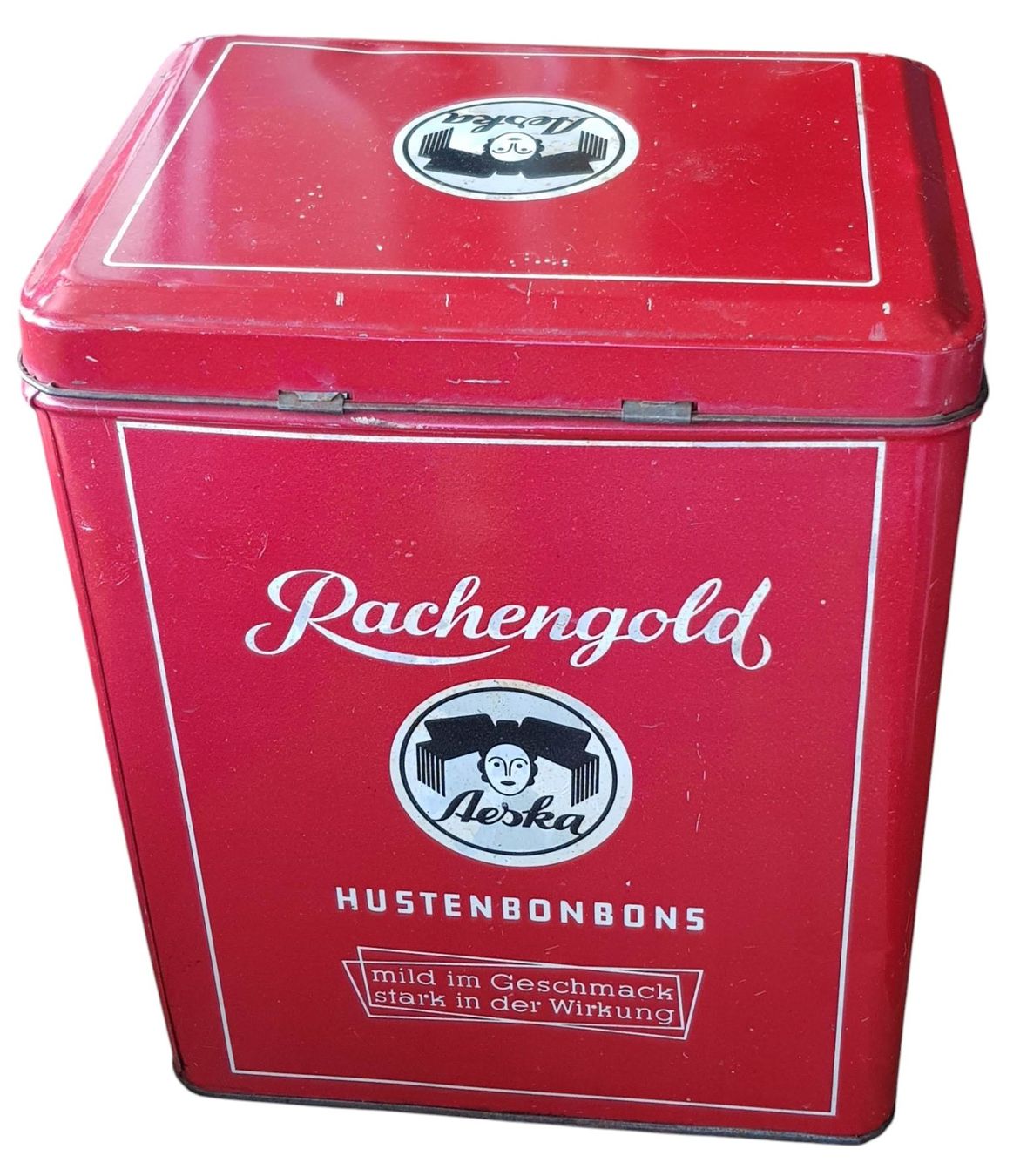 Barattoli: Blechdose 1950er - Rachengold Hustenbonbons – Usato da Mörschwil venduto da antiksalon 1