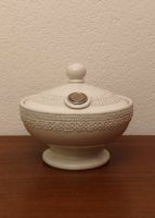 Vintage Keramik Dose mit 925er Silber + Spitze Keramikdose