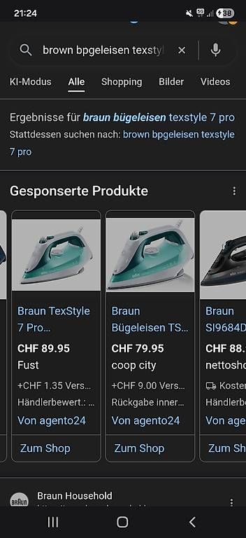 Ferri da stiro: Bügeleisen Brown TexStyle 7 Pro – Usato da Zürich venduto da sav_j57v 3